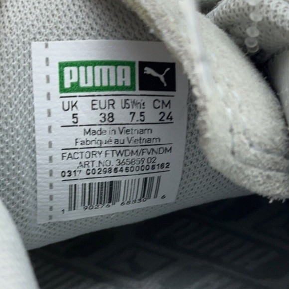 Puma Suede Jelly Grey Leather Womens Sz 7.5 EU 38 Low top Trainers 365859 02 - Picture 8 of 10